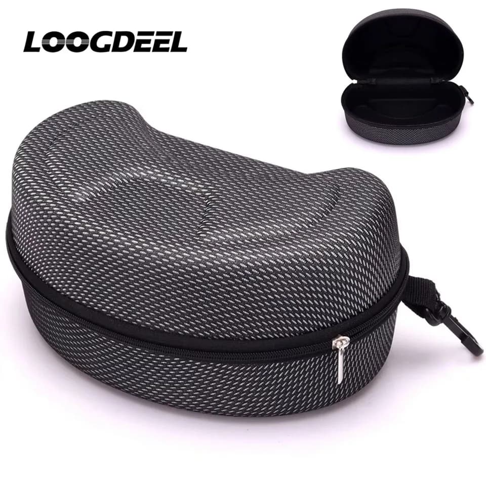 LOOGDEEL Protezione EVA Custodia per occhiali da sci Scatola per occhiali da sci sulla neve Borsa da snowboard portatile impermeabile Custodia per occhiali Scatola rigida con cerniera