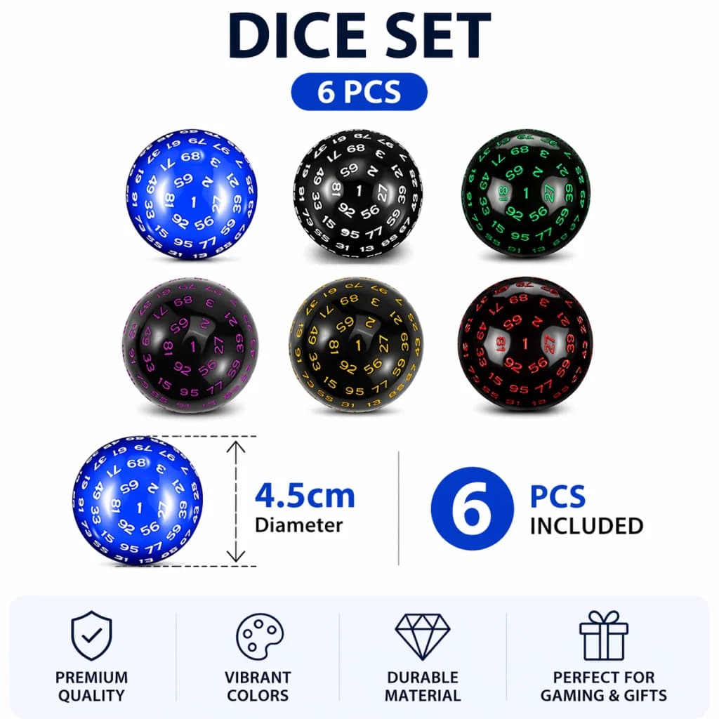 Dadi D100 per D&D/RPG/Giochi di Ruolo da Tavolo, perfetti per collezionisti di dadi o come regalo