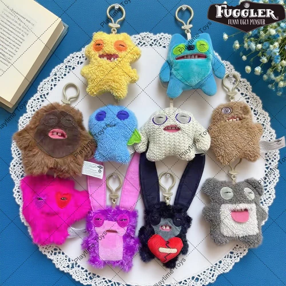 Fuggler Portachiavi originale Ciondolo Giocattoli di peluche 5a generazione Denti brutti Mostri Signore Orecchie lunghe Coniglio Peluche Ornamenti Regali