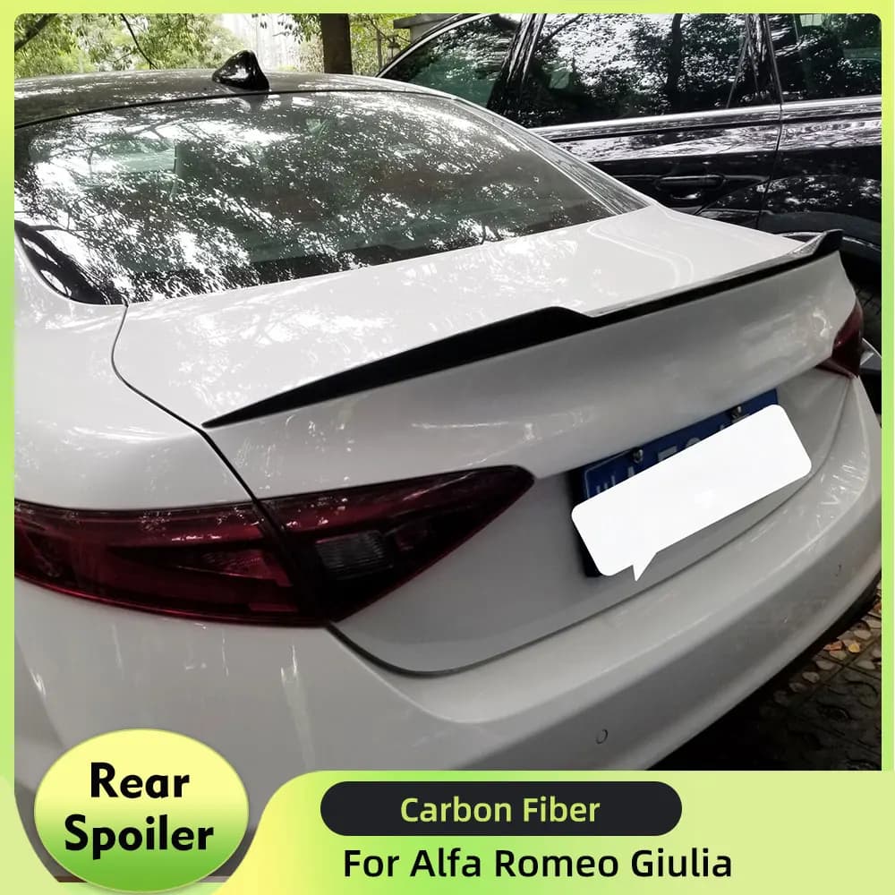 Carbon Fiber Rear Spoiler Wing Trunk Boot Lip for Alfa Romeo Giulia Spoiler Sedan 2015-2021 FRP Car Rear Trunk Spoiler Boot Wing