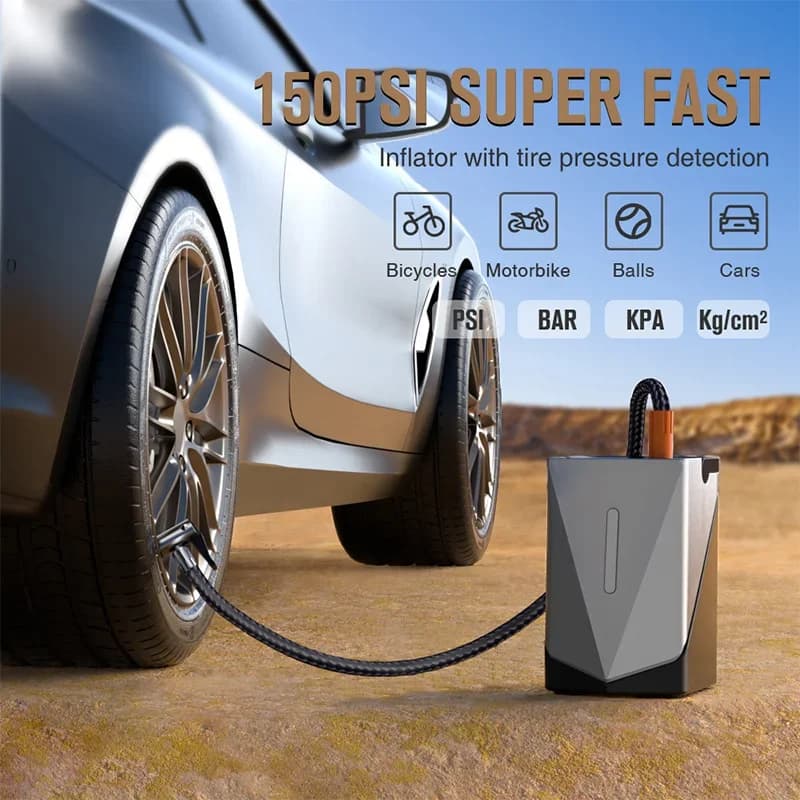 Avviatore portatile per auto da 12 V con Power Bank da 8800 Mah e gonfiatore per compressore d'aria Pompa ad aria per auto per camion Corrente di picco 2000 A