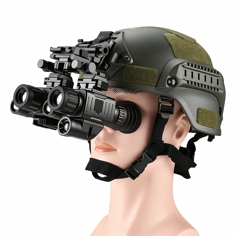 Dispositivo di Visione Notturna ZIYOUHU NVG-08A Montato su Casco, Zoom 20x, Visore Notturno Tattico HD a Infrarossi con Telemetro Monoculare
