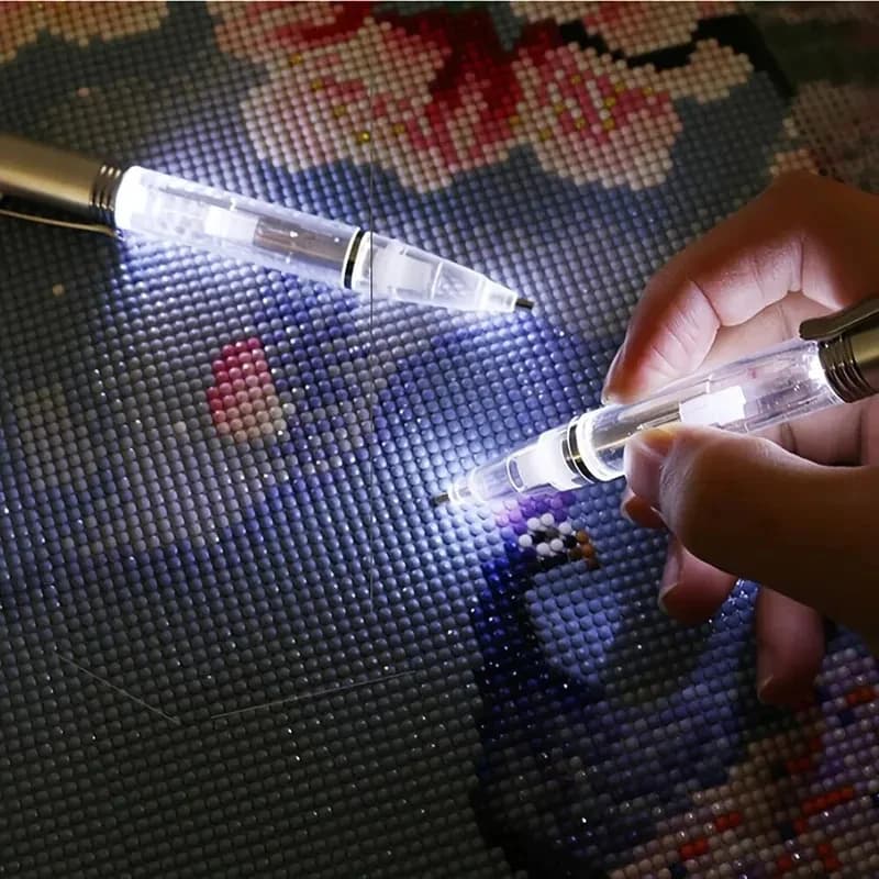 Penna LED per Diamond Painting, 1 pz, Penna Illuminante per Trapano, per Ricamo Fai da Te, Punto Croce, Mosaico, Artigianato, Cucito, Lavori Manuali