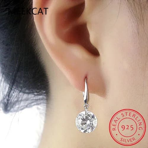 1 Carat Moissanite Earrings Women 925 Sterling Silver Drop Earrings 14k White Gold Plated Copy Diamond Pendant Earrings Jewelry