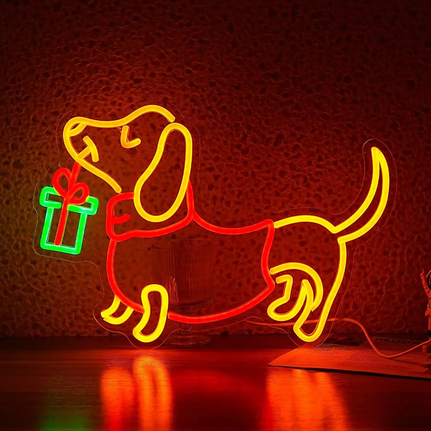 USB dimmerabile bassotto insegna al neon luce a LED per la casa bar festa camera da letto arredamento romantico animale carino arte della parete idea regalo bagliore caldo