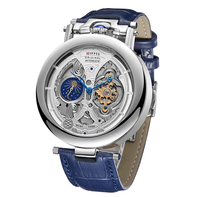 Orologi meccanici automatici vuoti di nuova moda Orologio da polso tourbillon scheletrato in pelle casual da uomo d'affari Relogio Masculino