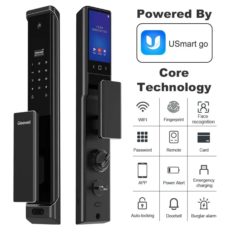 Serratura Intelligente Biometrica con Impronta Digitale e Password, Controllo WiFi Tramite App Tuya, con Telecamera e Accesso Senza Chiave