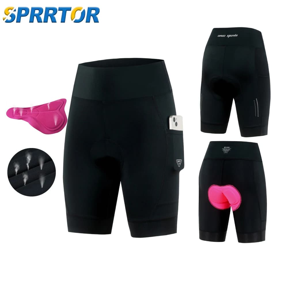 Cycling Shorts Padded with Pocket, 4D padded, for Road Bike and Mountain Bike