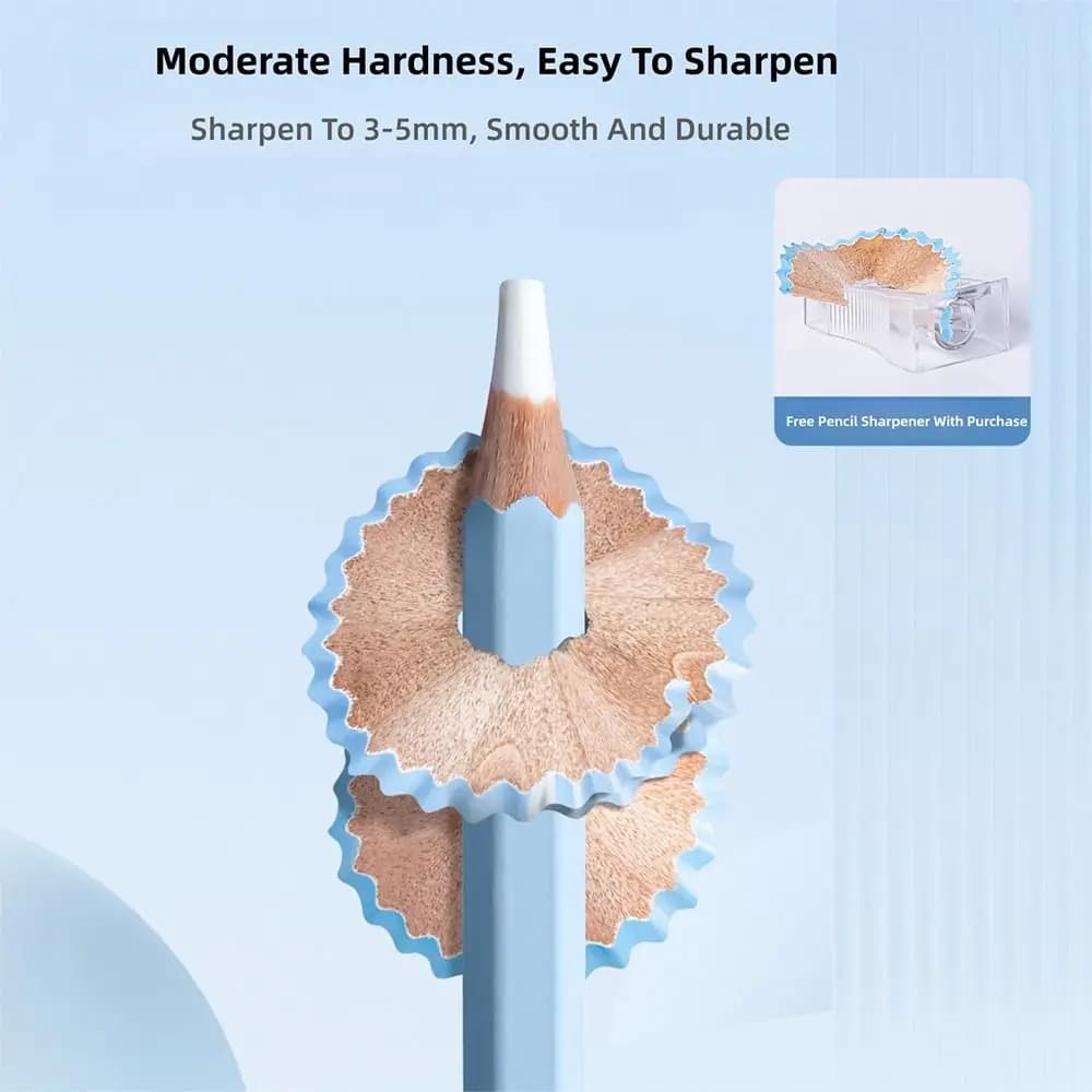 6PCS/Set Pencil Shape Eraser No Debris With Pencil Sharpener Pencil Erasers Without Leaving Marks Rubber Eraser