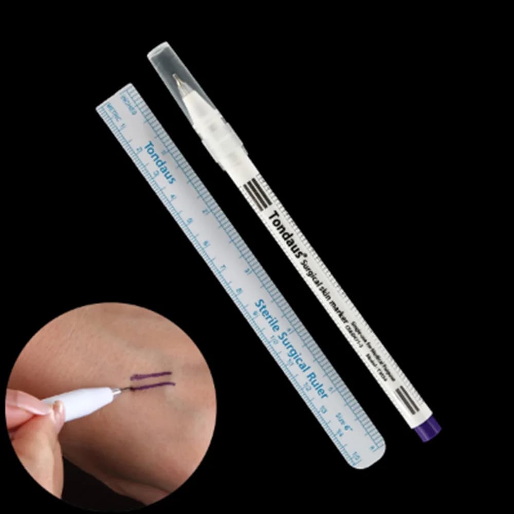 1 pz chirurgico pennarello per la pelle orecchio naso Piercing bellezza del viso sopracciglia Tatoo ciglia innesto strumento di trucco impermeabile blu bianco