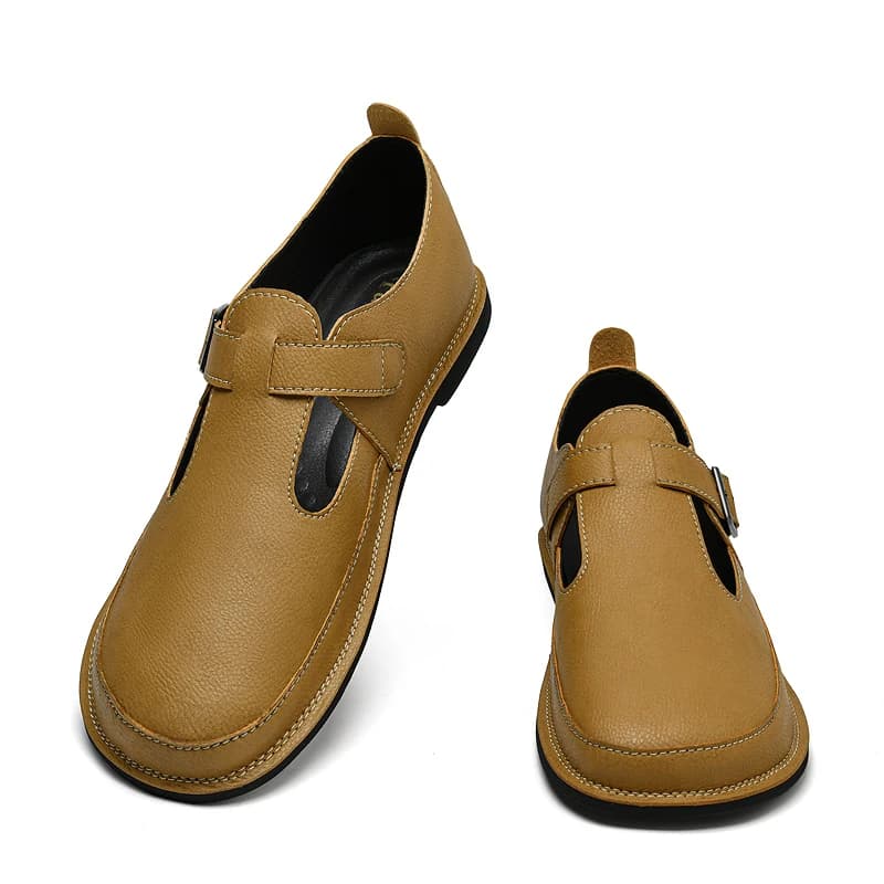 Scarpe casual fatte a mano da uomo Sandali in vera pelle da uomo Scarpe basse traspiranti con suola morbida Scarpe da passeggio estive da spiaggia per uomo