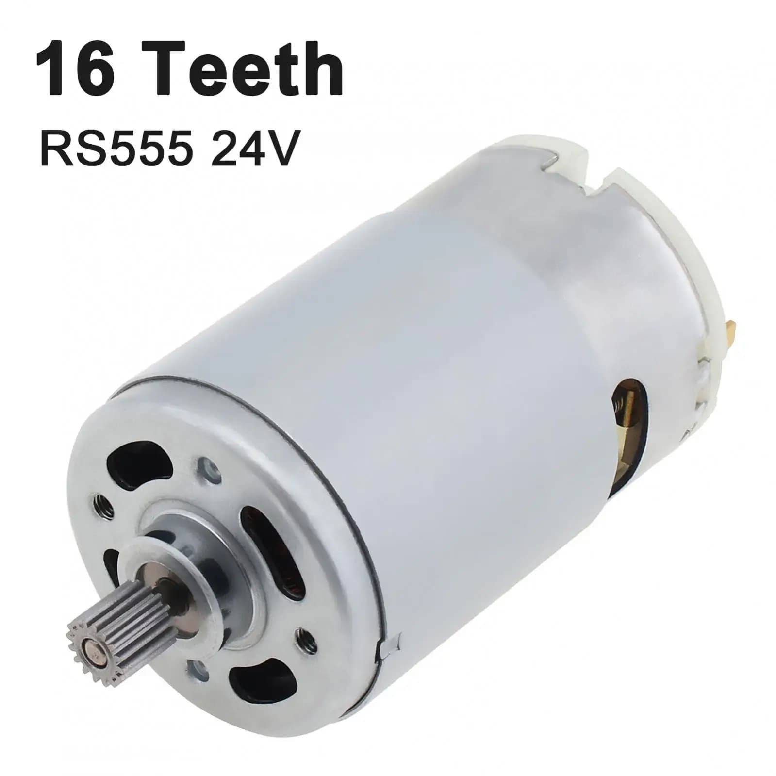 RS555 16 teeth 24 V 6300 rpm Micro electric drill motor with 16 teeth high torque gearbox for electric screwdriver