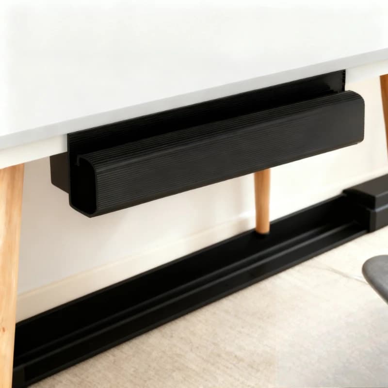 5 pezzi di organizer per cavi a canale J nero, accessori per la gestione dei cavi impermeabili in PVC sotto la scrivania, protezione per cavi di sfondo TV