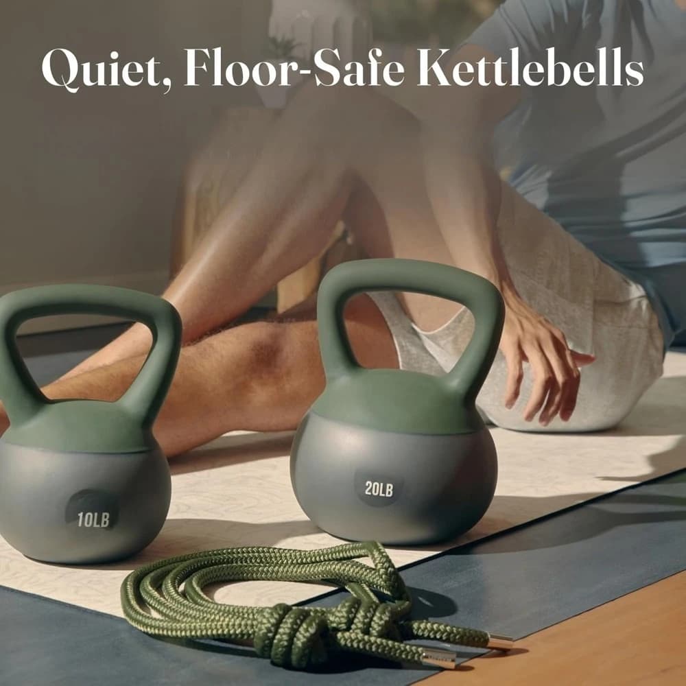 Kettlebell Morbidi per Allenamenti a Casa con Impugnatura Larga Antiscivolo e Base Antiurto - DESIGN MORBIDO