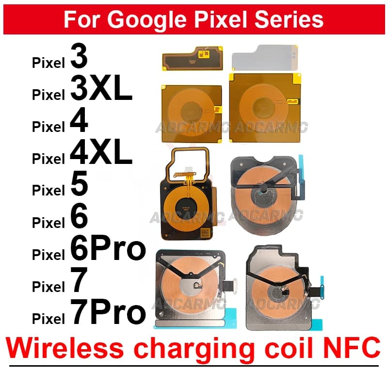 For Google Pixel 4 3 XL 4XL 5 6Pro 6 6A 7 Pro 8 Pro Fold1 7A 7Pro Wireless Charging Induction Coil NFC Module Replacement Parts