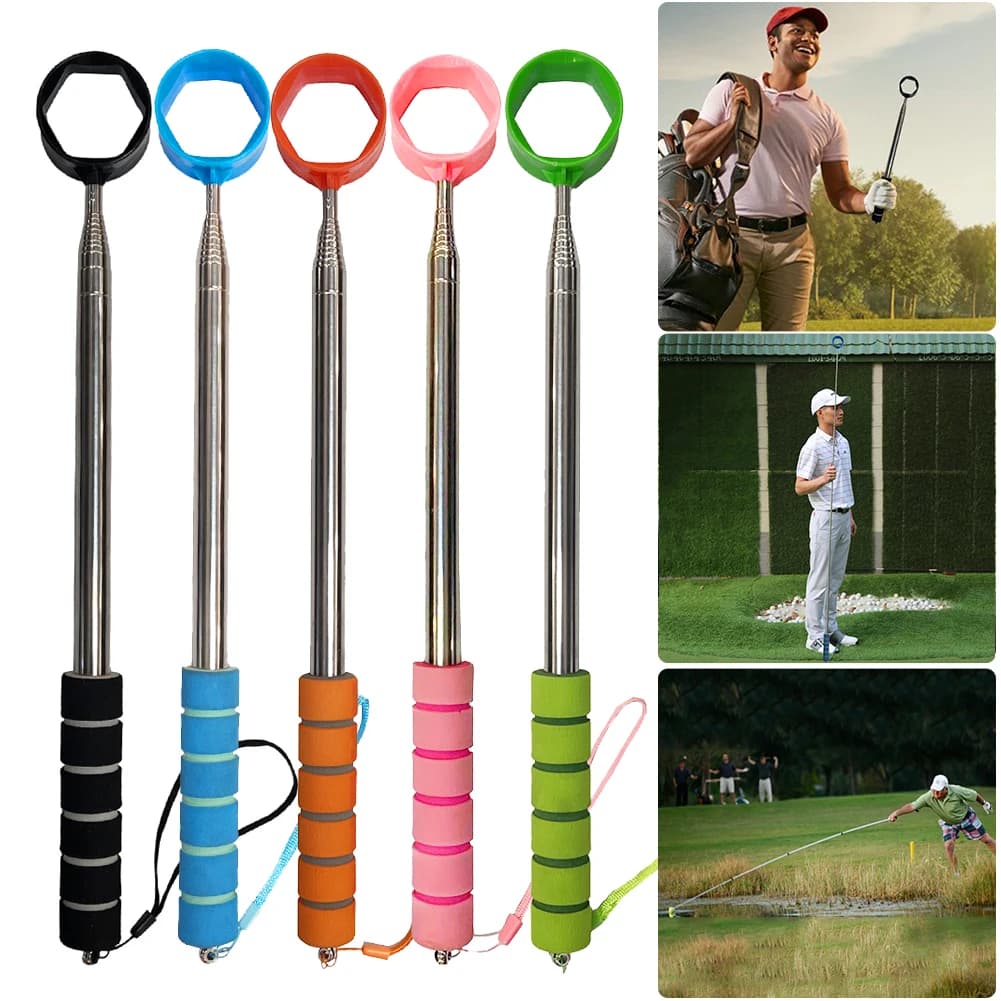 Golf Picker Retractable Golf Ball Retriever Portable Stainless Steel Golf Ball Pickup Tool 8.86 FT Extendable Golf Ball Grabber