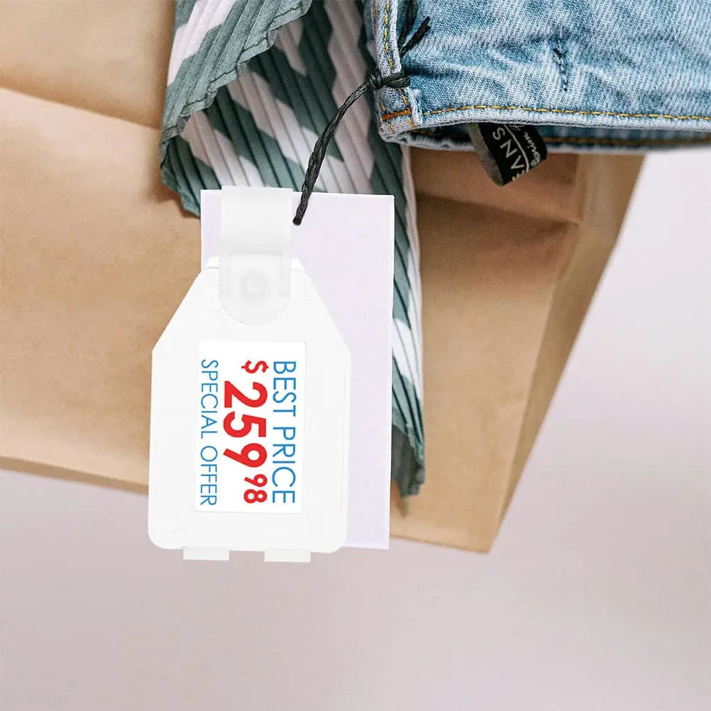 50 Pezzi Portaetichette per Negozi, Clip in Plastica Semitrasparente, Supporti Trasparenti per Segnaprezzo, Organizzatori per Etichette su Cestelli in Rete, Prezzi