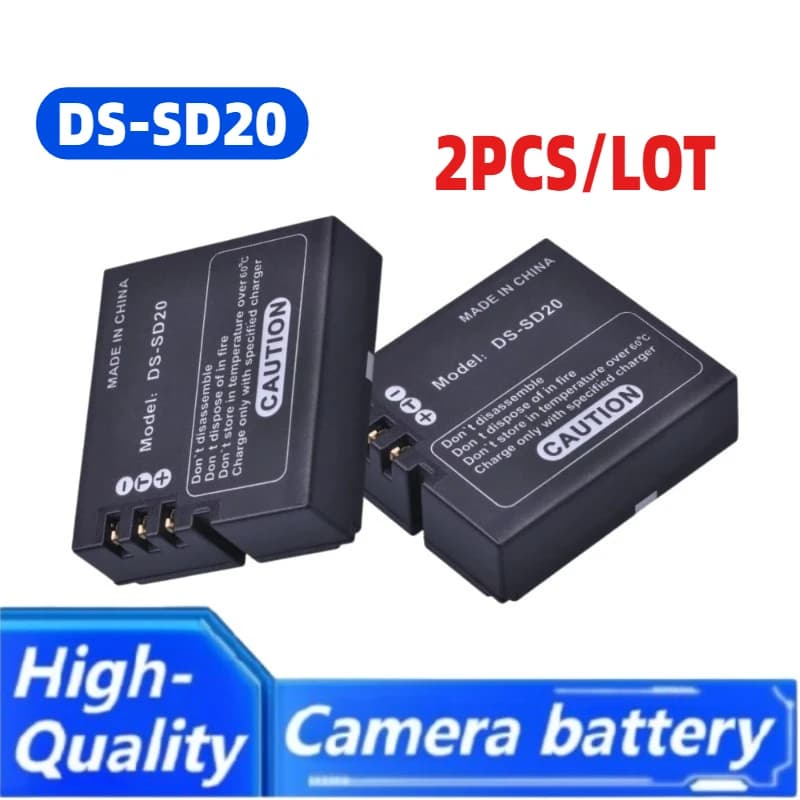 2PCS/LOT DS-SD20 SD20 DS SD20 Battery for Rollei AEE Magicam SD18 SD19 Action Sports Cameras Battery
