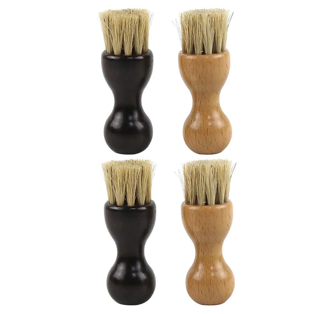 Set di 4 Spazzole Eleganti in Legno per Scarpe, Strumento Multifunzione per la Pulizia e la Lucidatura di Sneakers, Stivali e Scarpe in Tela, Risparmio di Fatica