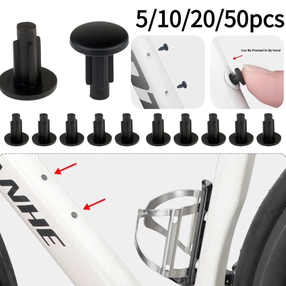 5/10/20/50PCS Rubber Plugs Set for Bicycle Frame Preset M5 Threaded Screw Holes Tool Free Install Dustproof Stoppers Kettle Cage