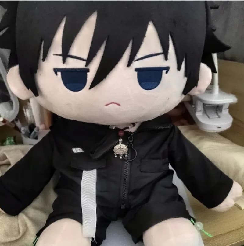 Anime Fushiguro Megumi Sitting Posture Pillow Cosplay 40CM Plush Figure Pillows Cartoon Plushie Outfit Xmas Gift