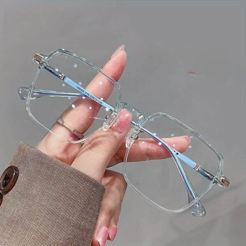 2D plane - ultralight glasses, ladies style, pure campus style, large frame, flat mirror, glasses frame, frame