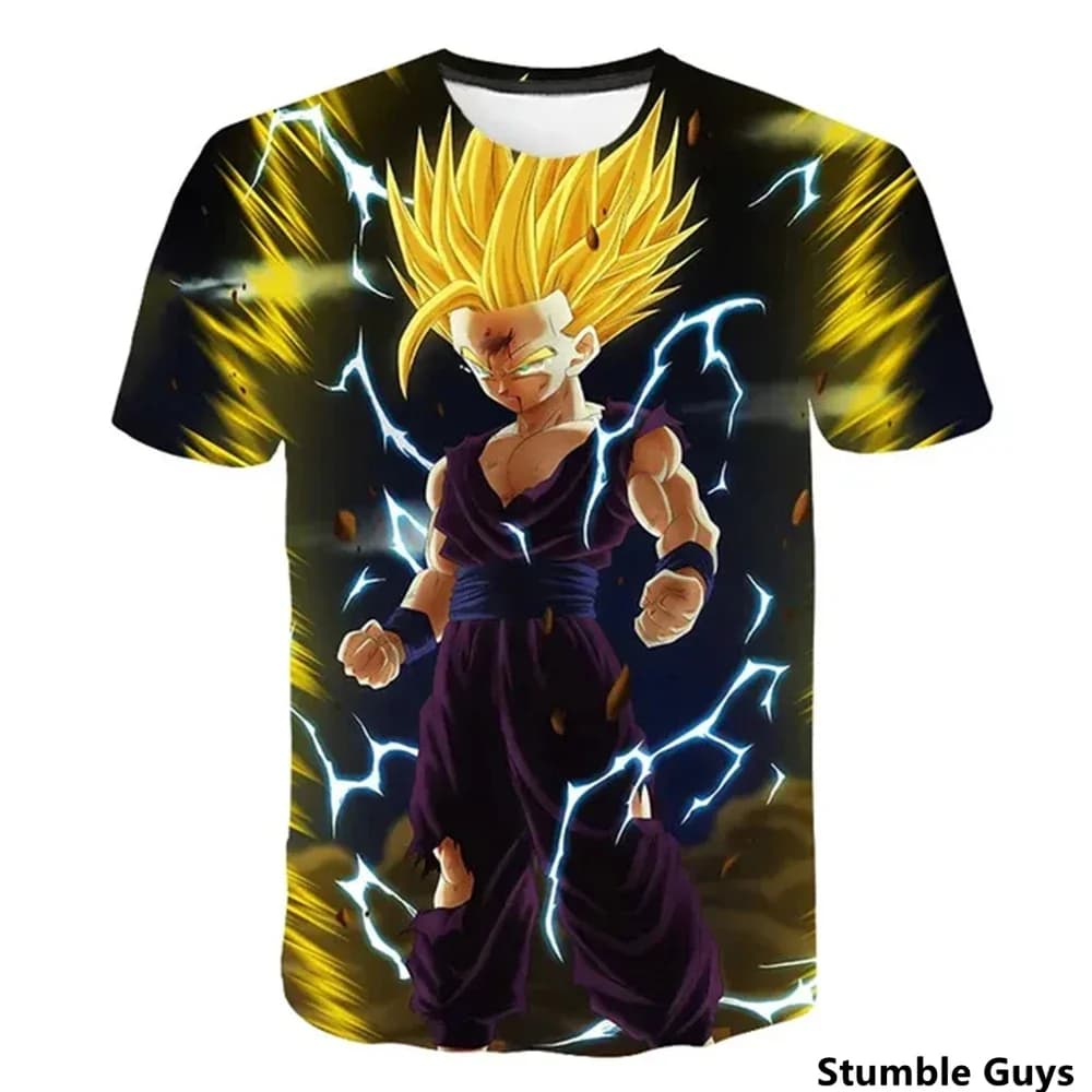 Kids Dragon Ball Short Sleeve Men Women Clothes T-shirt Summer Goku Kakarot Vegeta Super Saiyan Boys Anime Tops