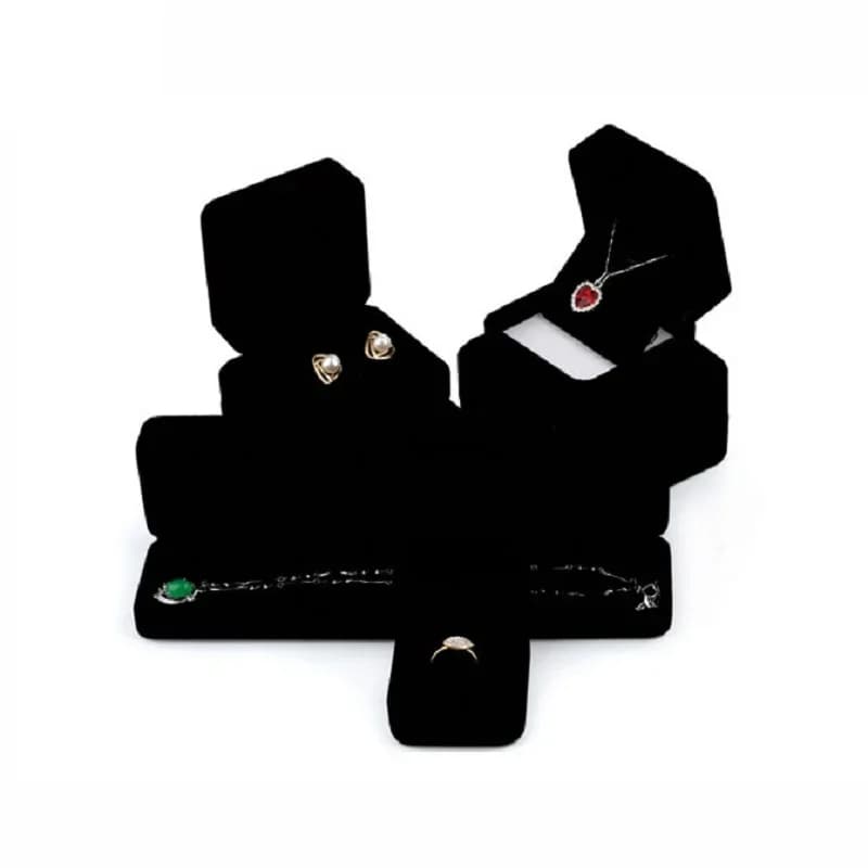 Black Velvet Series Jewelry Box for Rings, Necklaces, Bracelets, Earrings and Pendants - Exhibitor and Container Gift