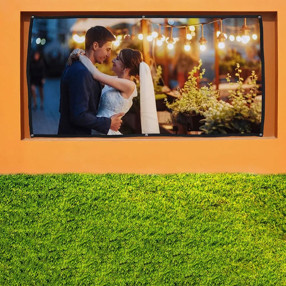 Folding Projector Screen Portable Lightweight Polyester White Screen for Movie Theater Educational Training Commercial