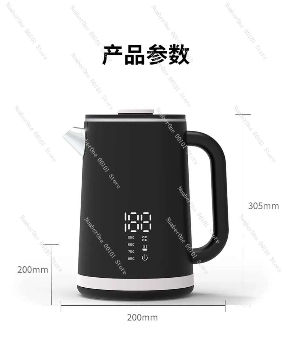 Nuovo bollitore elettrico intelligente a temperatura costante, bollitore domestico a doppio strato, 1,7 litri con ampio display della temperatura
