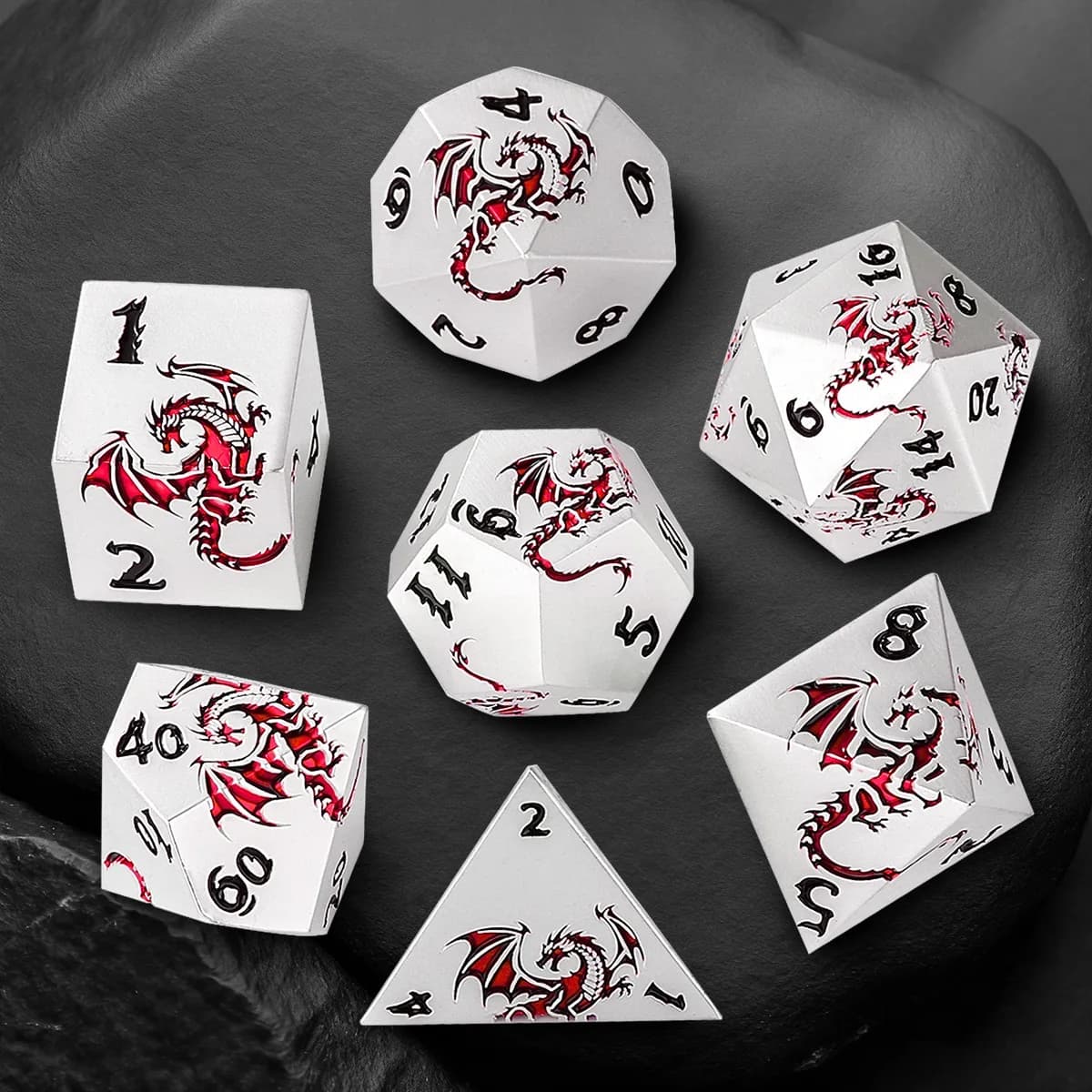 Set di Dadi Poliedrici in Lega per D&D - Dadi in Metallo per Dungeons & Dragons, Giochi di Ruolo da Tavolo, Dadi DND Solidi per Giochi da Tavolo