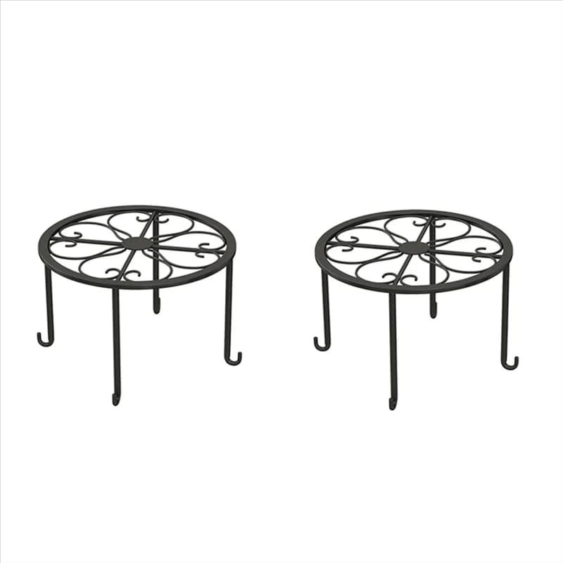 Pack of 2 supports for resistant flower pots, shelf for anti-rust iron plants for multiple plants