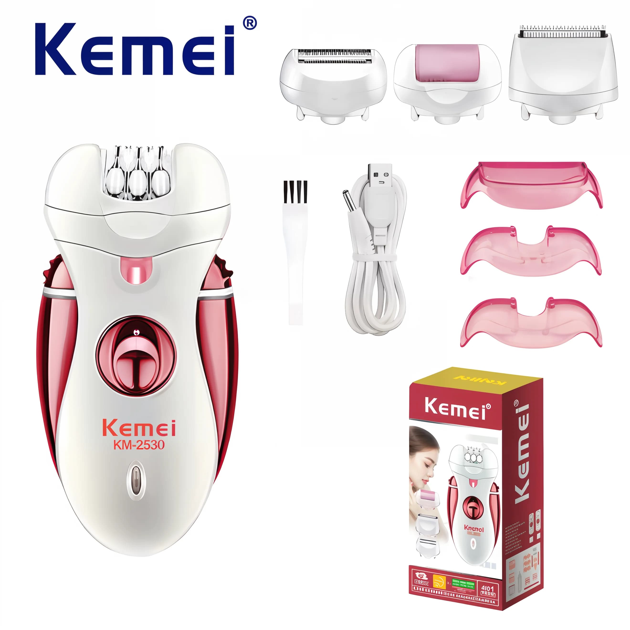 Kemei KM-2530 4 in 1 rasoio donna donna con peli del corpo Bikini Trimmer e rasoio viso corpo rasoio donna