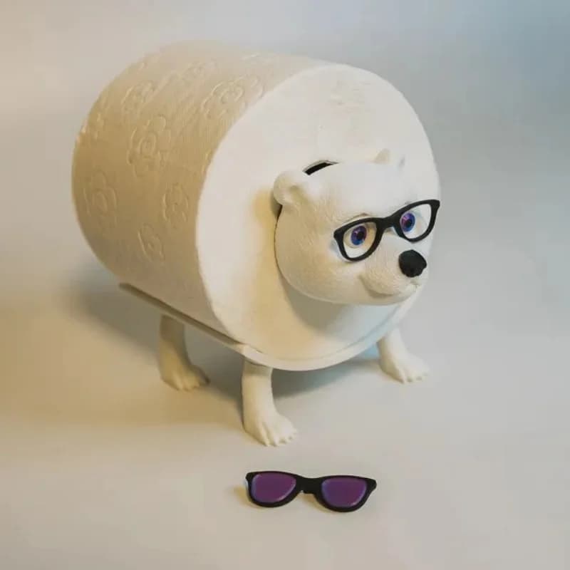 Simpatico porta carta igienica con orso polare, divertente supporto per carta igienica a forma di animale, porta asciugamani di carta da bagno per la decorazione