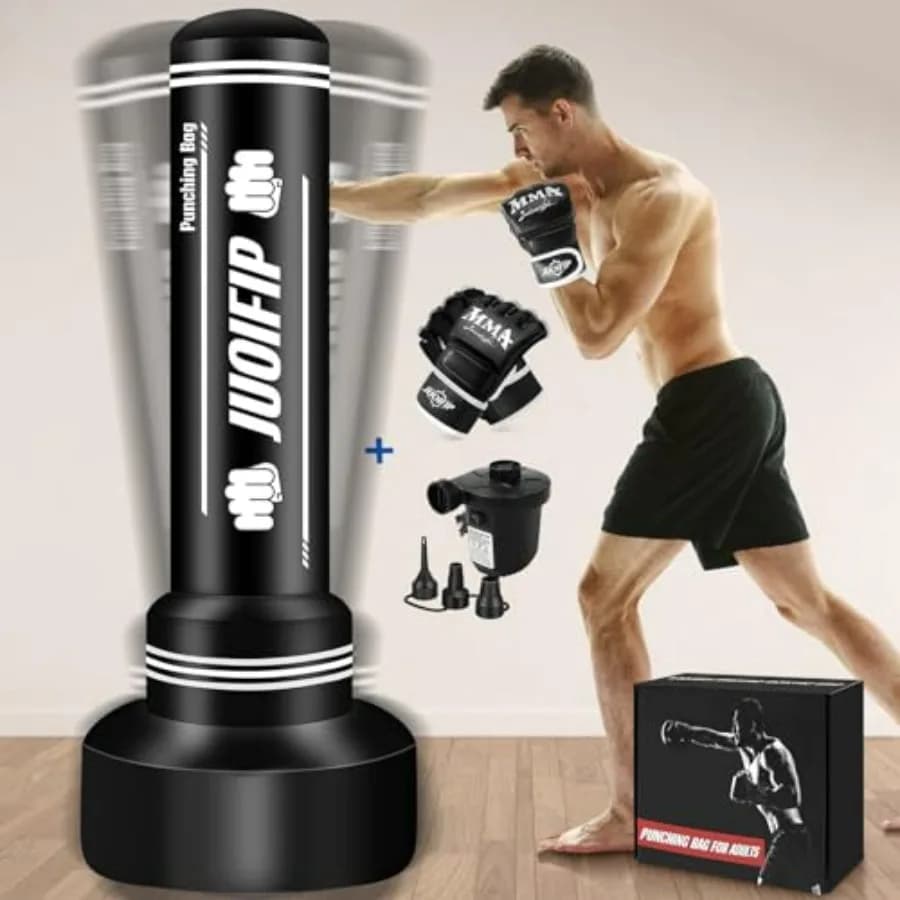 Sacco da Boxe Gonfiabile Autoportante da 70 Pollici con Supporto per Adulti, Adolescenti, Donne e Uomini, per Allenamento MMA, Thai, Fitness, Sacco da Boxe Pesante con G