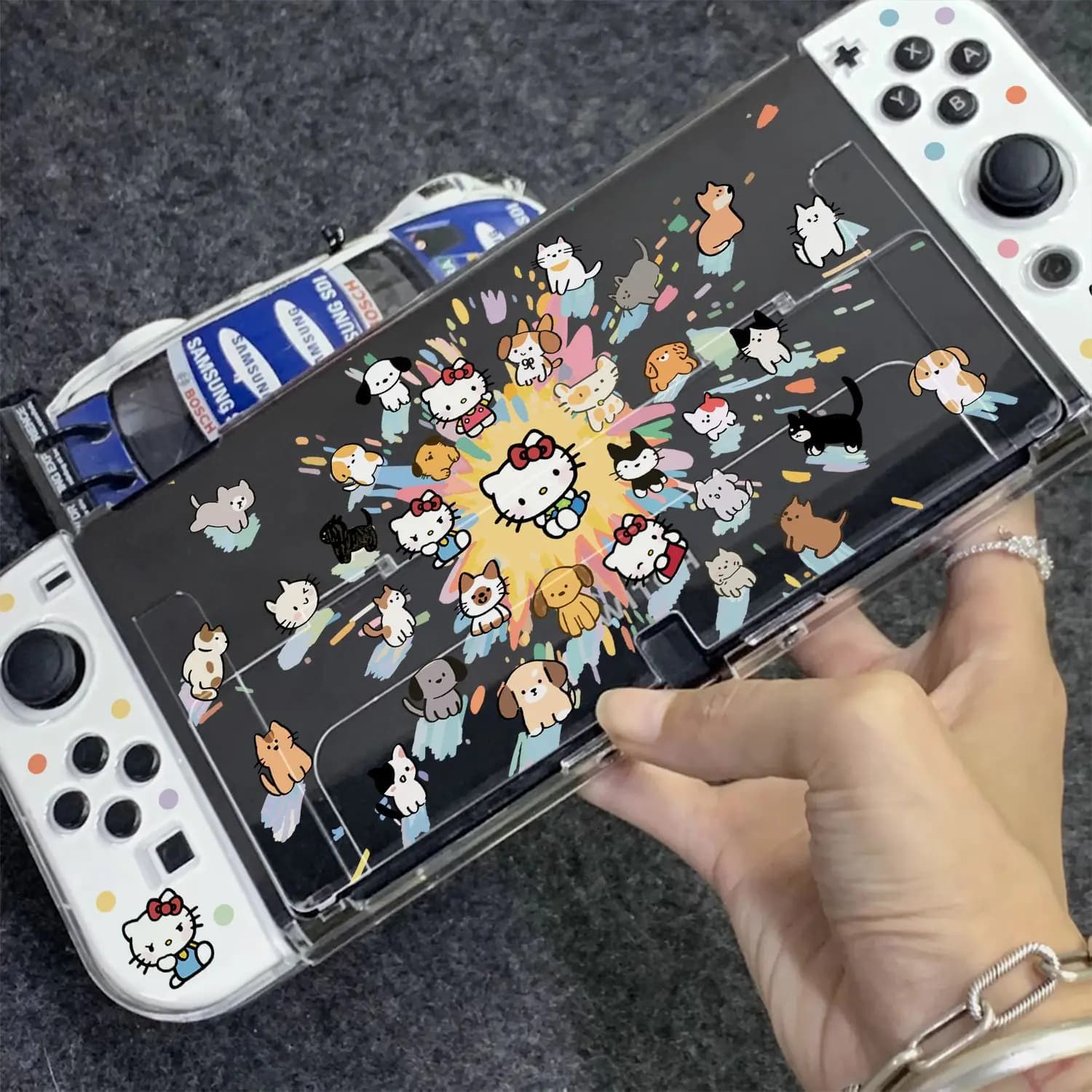 Kawaii Sanrio Hello Kitty Switch 2 Split Case Can Be Placed in The Dock for Nintendo NS2 OLED Console Joy-Con Controller Cases