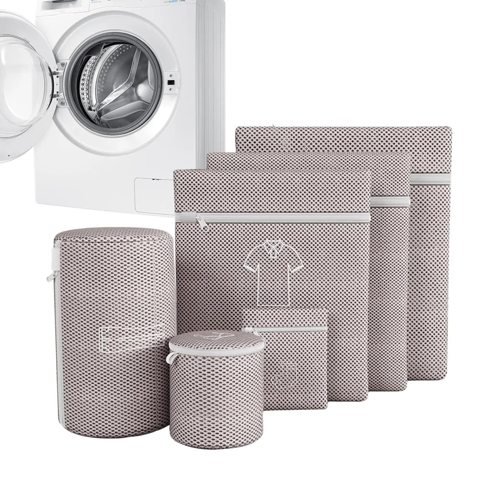 6 Pieces Mesh Laundry Bags Anti-Knot Underwear Fine Net​ with Zipper Machine Washable Anti-Deformation Laundry Mesh Wash Bags