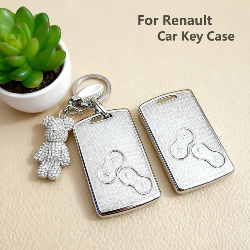 Diamante bianco TPU per Renault Duster Captur Clio Logan Megane Koleos Scenic Nema Fluence Zoe Chiave Dell'automobile Della Copertura Della Cassa Chiave A Distanza carta