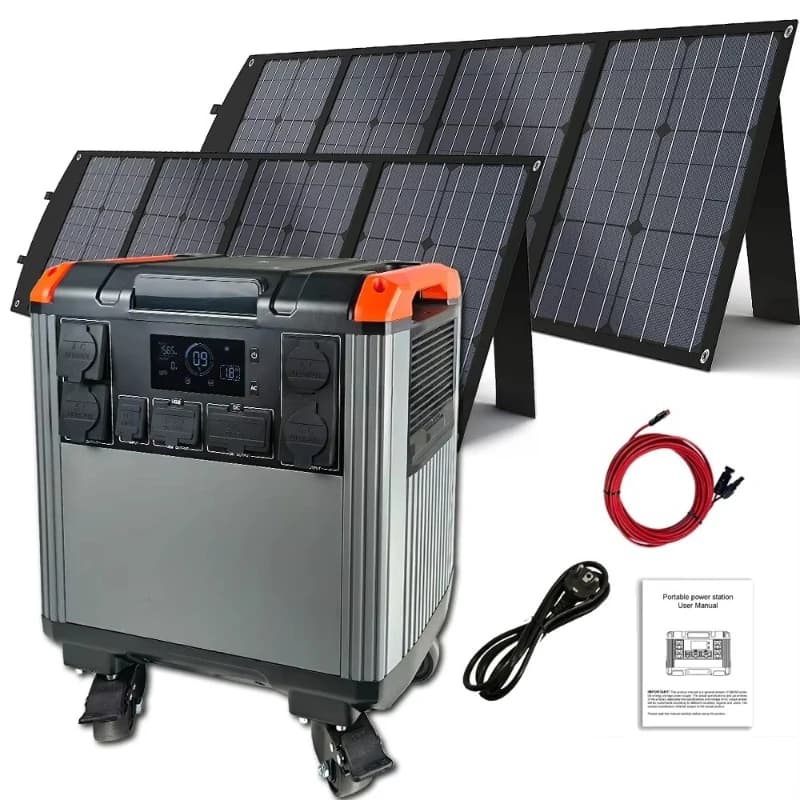 Stazione di alimentazione portatile da 5000 W, batteria al litio da 1680000 mAh, pannello solare, ricarica rapida