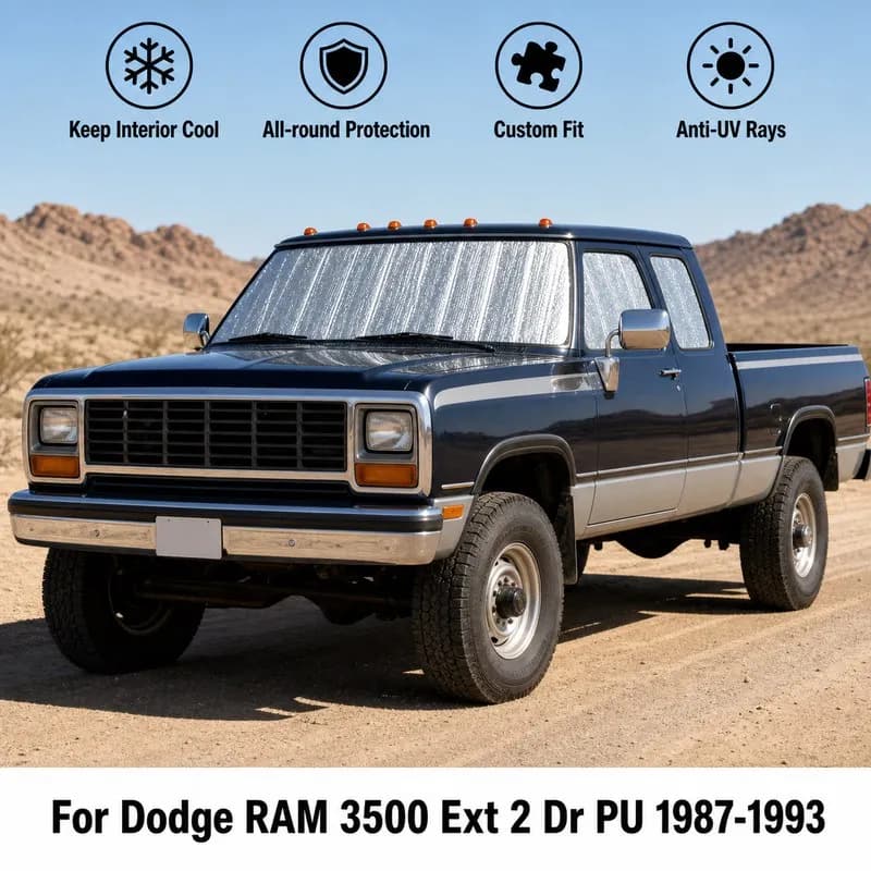 For Dodge RAM 3500 Ext 2 Dr PU 1987-1993 Full Set Car Window Sunshades UV Block Privacy Heat Insulated Foldable Car Curtain