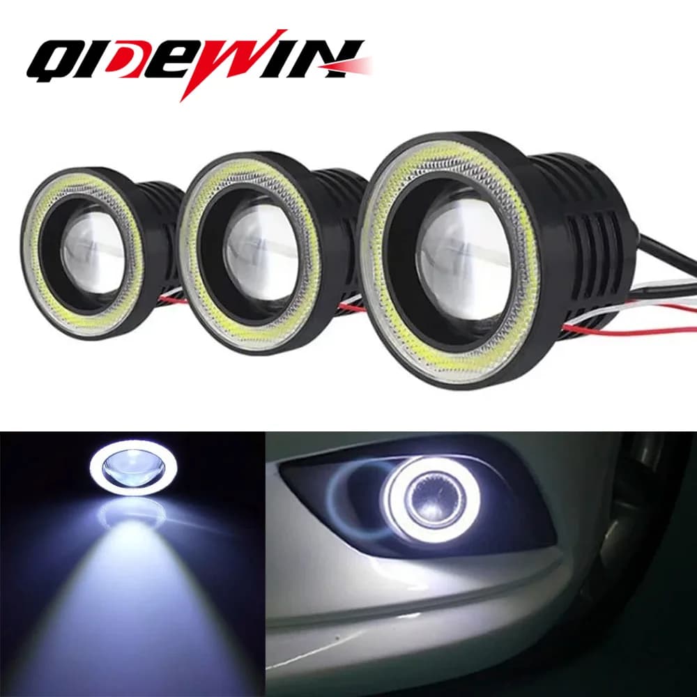 3.5 inch universal white LED Angel Eyes fendinebbia light for cars and SUVs 12V