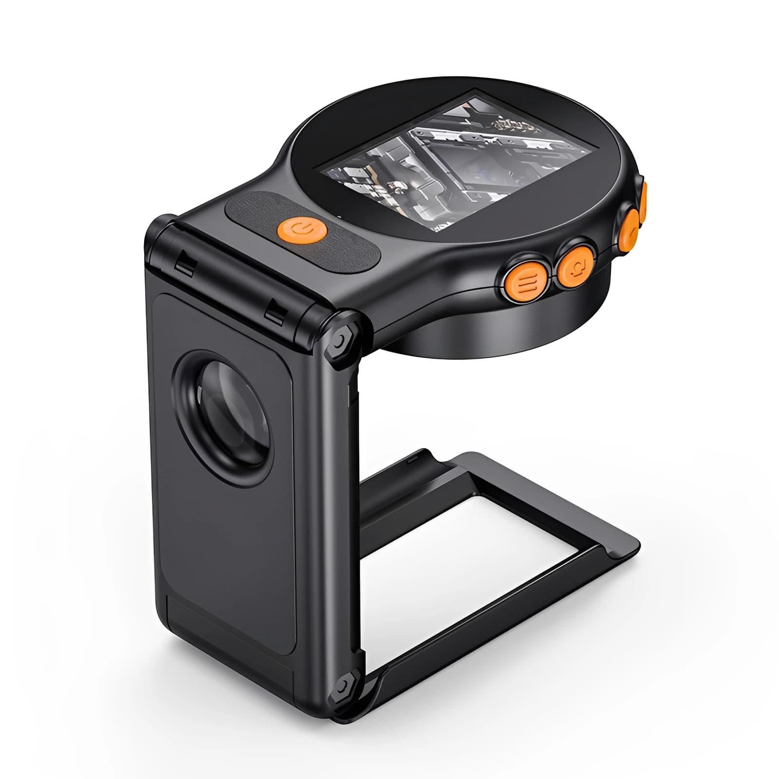 Microscopio digitale portatile pieghevole con messa a fuoco automatica 500X con 8 LED, microscopio video da 2 MP, lente d'ingrandimento per casa e ufficio