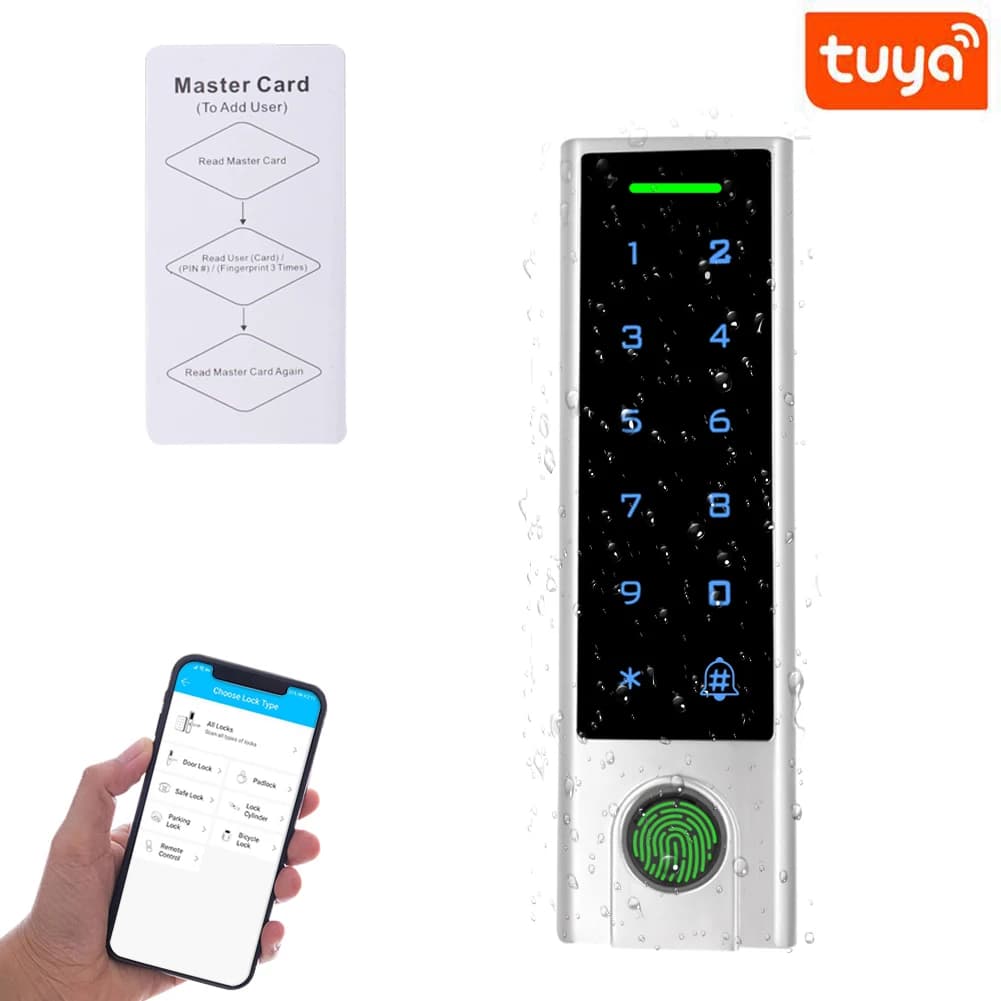 Wifi Tuya APP Smart Lock Controller di accesso RFID 125Khz IP66 Controllo accessi con impronte digitali impermeabile Controllo accessi wireless