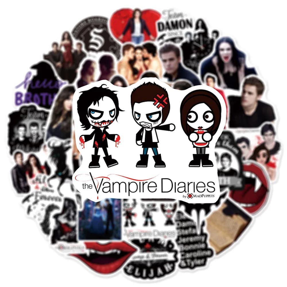 10/30/50 Pezzi Adesivi della Serie TV Horror The Vampire Diaries, Cool Decalcomanie Cartoon per Decorazione Valigie, Telefoni, Notebook, Auto, Giocattoli