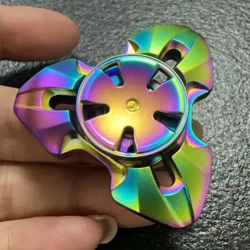Fidget Spinner in Metallo, Miglior Giocattolo Antistress da Scrivania, Giroscopio EDC per Alleviare l'Ansia