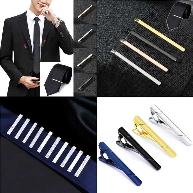 Men's Metal Tie Clips Dress Shirt Necktie Pin for Wedding Easy to Wear And Remove Fashionable Accessory