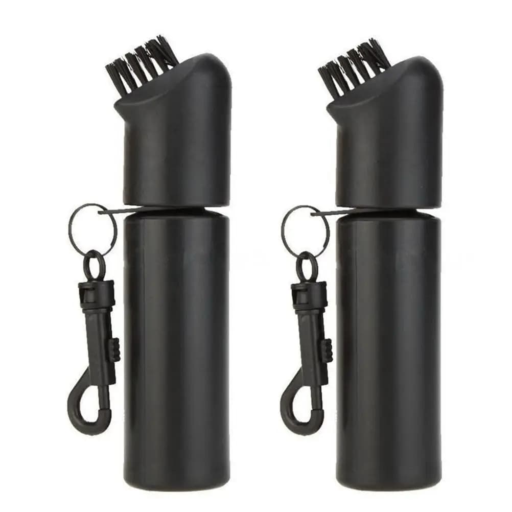 Set 2 Pezzi: Spazzola per Pulizia Golf e Flacone Spray in Plastica Nera 150ml, Pulitore per Palline, Borsa Portatile, Spazzola per la Pulizia delle Mazze