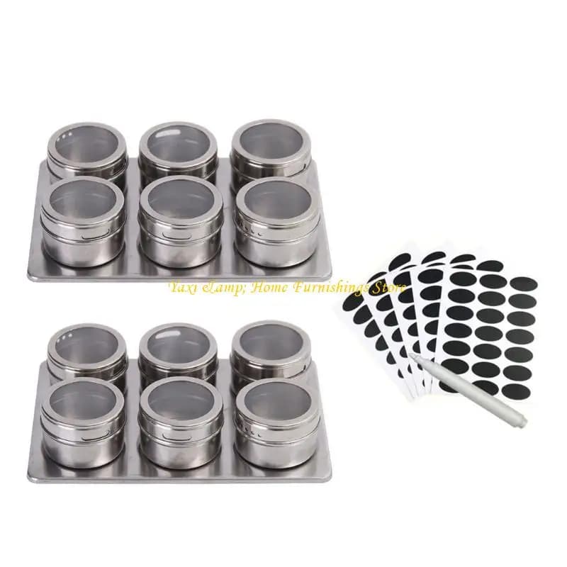 W8EA 12 Pezzi organizzatori cucina magnetica imposta barattolo per le spezie