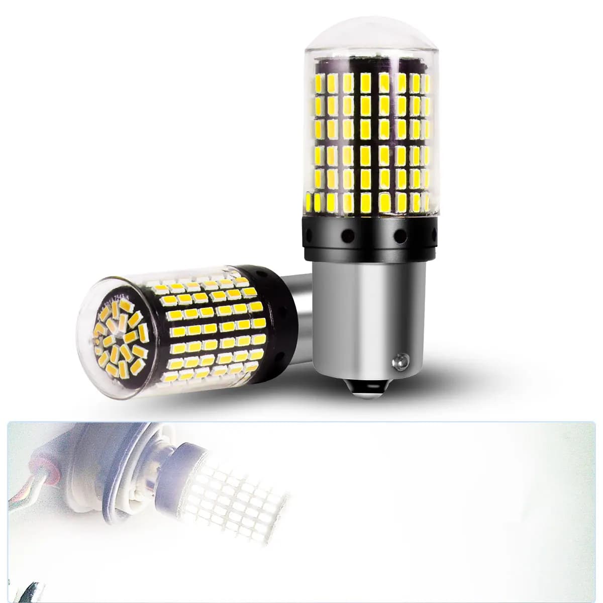 2 Pieces LED Lights High Power 1156 BA15S P21W BAU15S PY21W 7440 W21W P21/5W 1157 BAY15D 4014 150SMD Canbus Signal Lamp 12V