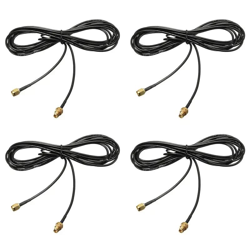Exquisite-4Pcs 3Meter Fi Extension Cable RP SMA Antenna Connectors - RP SMA Female Wifi Router